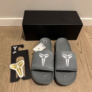 Nike Gray Kobe Logo Slide Sandals